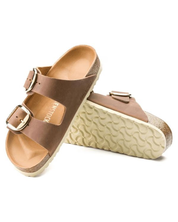 SANDALES ARIZONA BIG BUCKLE CUIR HUILE COGNAC  2