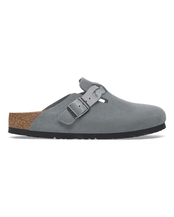 MULES BOSTON BRAIDED SUEDE BASALT GRAY