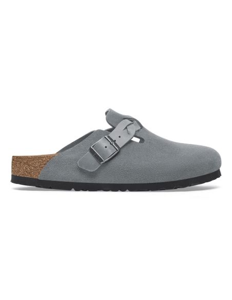 MULES BOSTON BRAIDED SUEDE BASALT GRAY