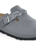 MULES BOSTON BRAIDED SUEDE BASALT GRAY