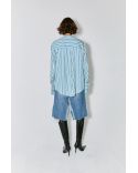 CHEMISE CHAIM A RAYURES JAUNE CLAIR ET BLEUES