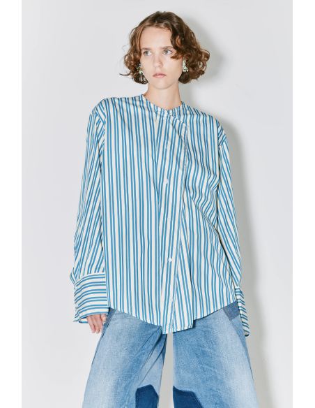 CHAIM SHIRT LIGHT YELLOW AND BLUE STRIPES