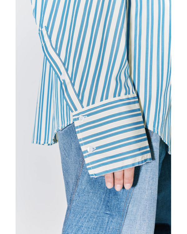 CHAIM SHIRT LIGHT YELLOW AND BLUE STRIPES