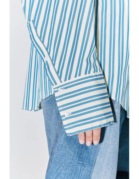 CHAIM SHIRT LIGHT YELLOW AND BLUE STRIPES