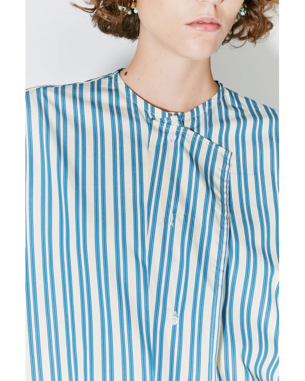 CHAIM SHIRT LIGHT YELLOW AND BLUE STRIPES