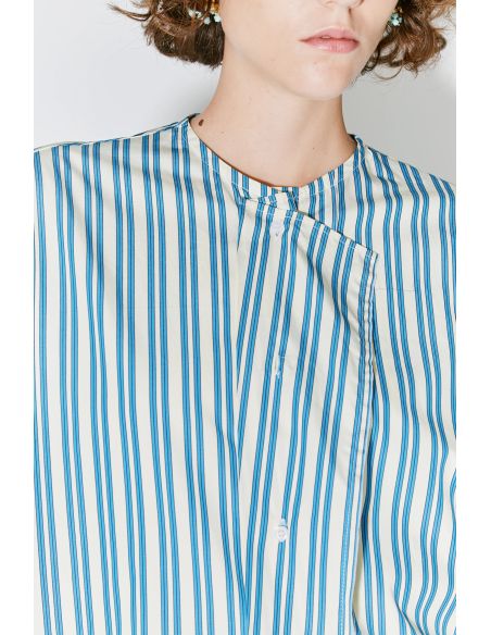 CHEMISE CHAIM A RAYURES JAUNE CLAIR ET BLEUES