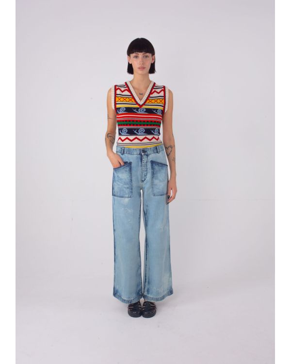GILET PULL COL EN V POUSSIÈRE D'ÉTOILE 2