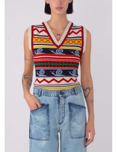 STARDUST FINE WEIGHT V-NECK SWEATER VEST