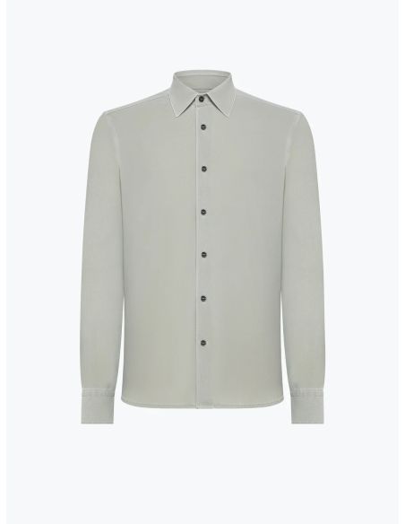 TECHNO WASH PIQUE SHIRT SAGE GREEN