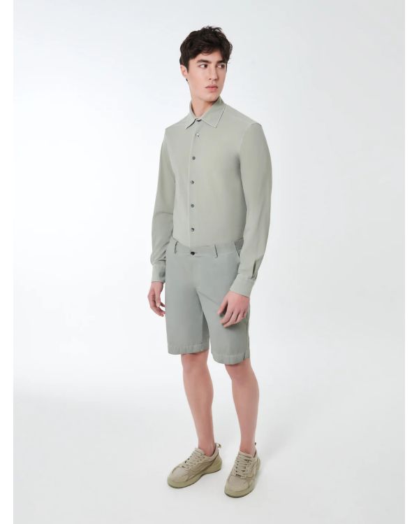 TECHNO WASH PIQUE SHIRT SAGE GREEN