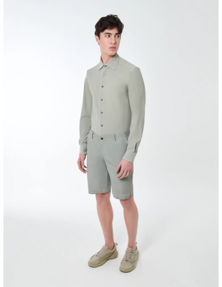 TECHNO WASH PIQUE SHIRT SAGE GREEN