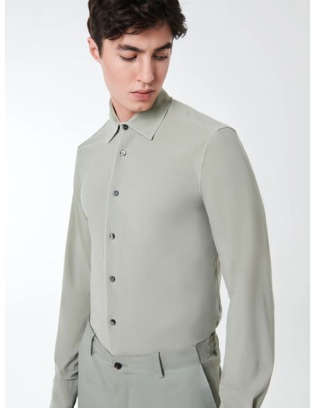 TECHNO WASH PIQUE SHIRT SAGE GREEN