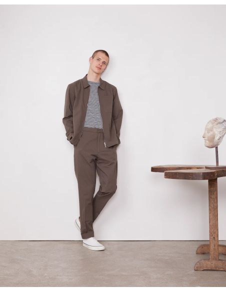 SURCHEMISE MALO JAP COTTON SEERSUCKER HOMME TAUPE