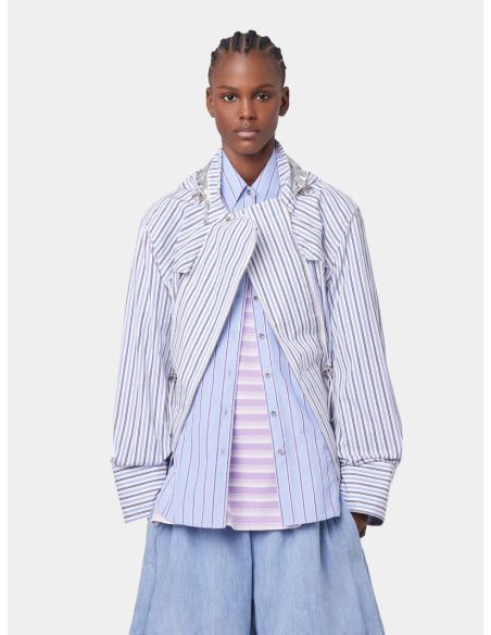 PARKA STRIPES BLANC ET BLEU