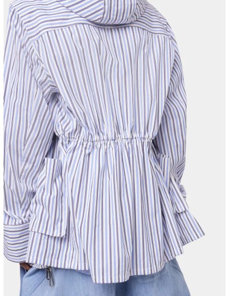 PARKA STRIPES BLANC ET BLEU