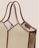 MEDIUM SQUARE SHAPED TOTE BAG OAT CHESTNUT