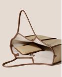 MEDIUM SQUARE SHAPED TOTE BAG OAT CHESTNUT