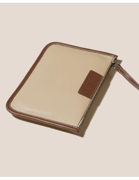 MEDIUM SQUARE SHAPED TOTE BAG OAT CHESTNUT