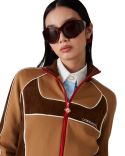 CHENILLE PANELLED TRACK JACKET BROWN
