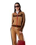 VESTE DE SURVÊTEMENT À PANNEAUX EN CHENILLE BRUN