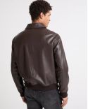BROWN AVIATOR LEATHER JACKET