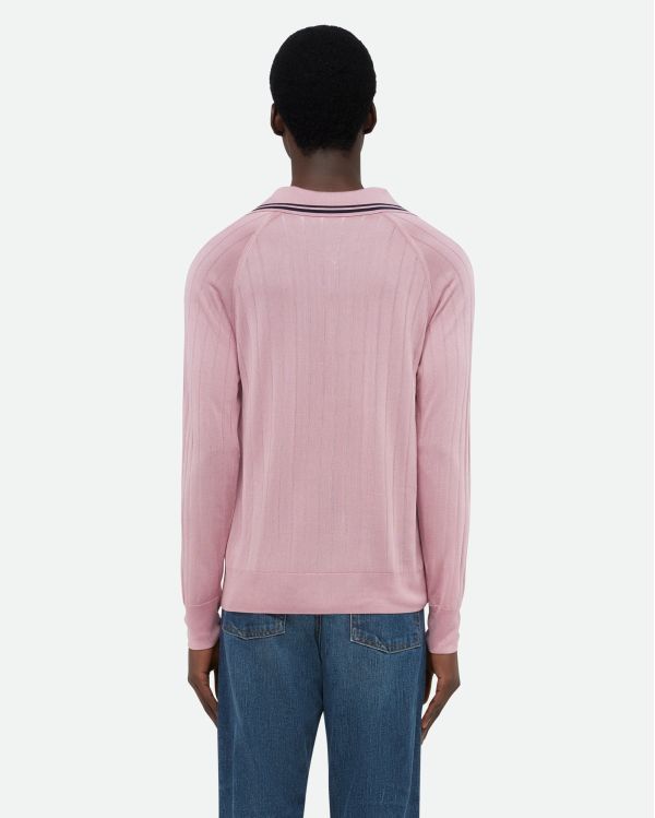 PINK AND BLUE ROOTS POLO SHIRT