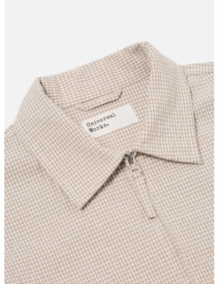 VESTE COUPE-VENT A CARREAUX ECRU
