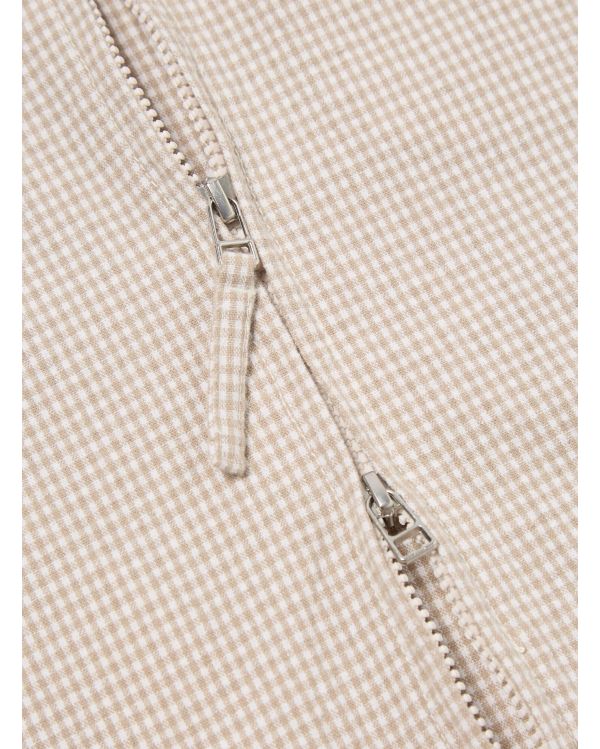 VESTE COUPE-VENT A CARREAUX ECRU
