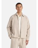 ECRU CHECKED WINDBREAKER JACKET