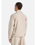 ECRU CHECKED WINDBREAKER JACKET