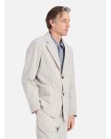 TWO BUTTON GREY STRIPED DERBY JACKET