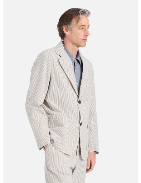 VESTE DEUX BOUTON A RAYURE GRIS DERBY