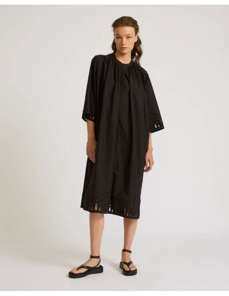 ROBE 110CM POPELINE DE COTON UNI BLACK