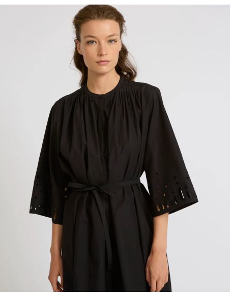 ROBE 110CM POPELINE DE COTON UNI BLACK