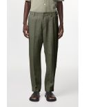 CROCODILE GREEN LINEN TROUSERS