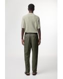 CROCODILE GREEN LINEN TROUSERS