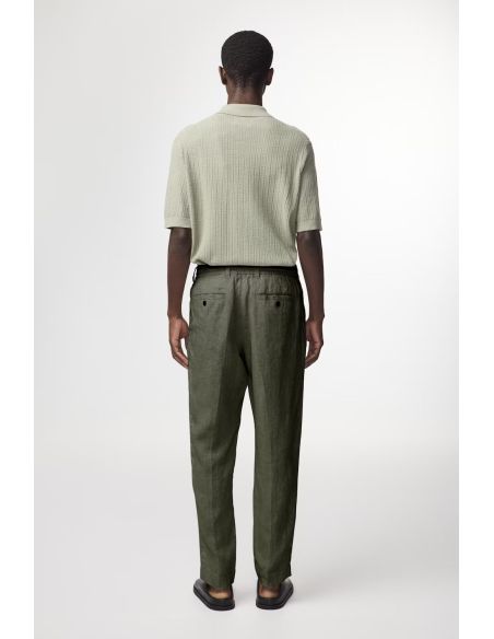 CROCODILE GREEN LINEN TROUSERS