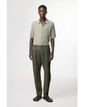 CROCODILE GREEN LINEN TROUSERS