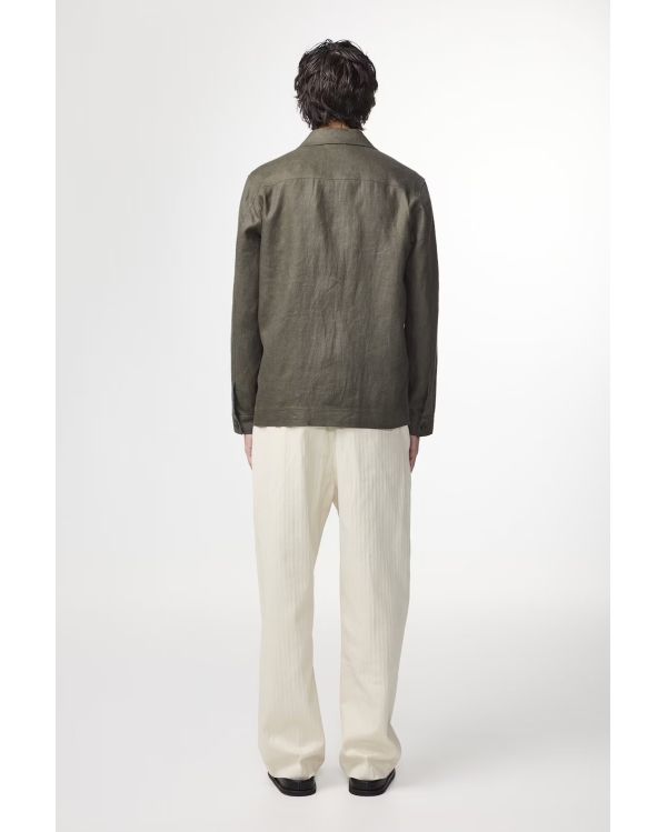 CROCODILE GREEN LINEN OVERSHIRT