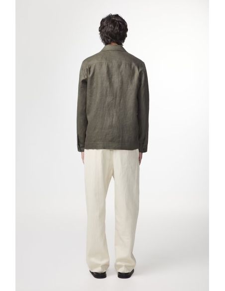 SURCHEMISE EN LIN VERT CROCODILE