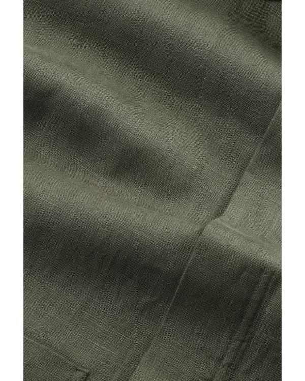 CROCODILE GREEN LINEN OVERSHIRT