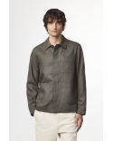 CROCODILE GREEN LINEN OVERSHIRT