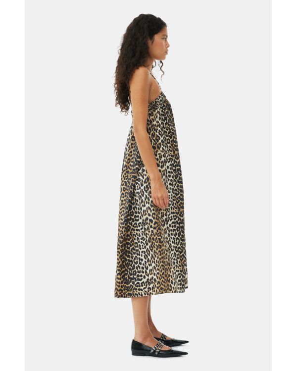 LEOPARD MIDI STRAP DRESS