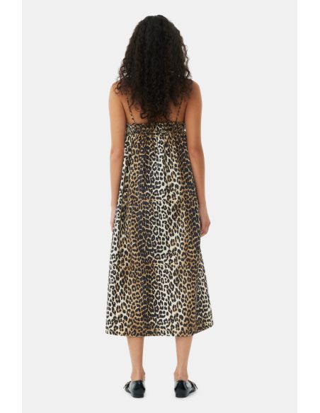 LEOPARD MIDI STRAP DRESS