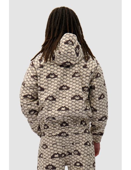 CREAM HEART PRINTED JACKET
