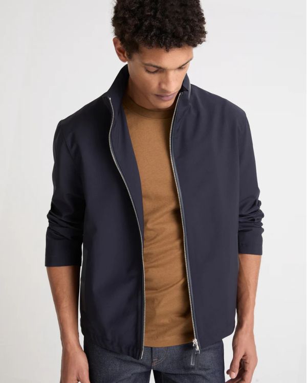 DARK BLUE WATERPROOF JERSEY JACKET