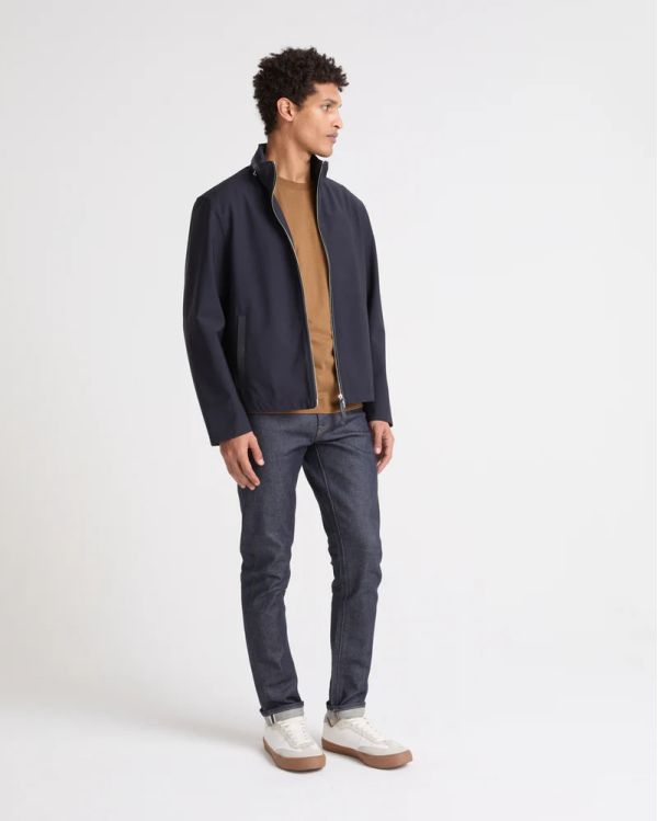 VESTE IMPERMÉABLE EN JERSEY BLEU FONCÉ 2