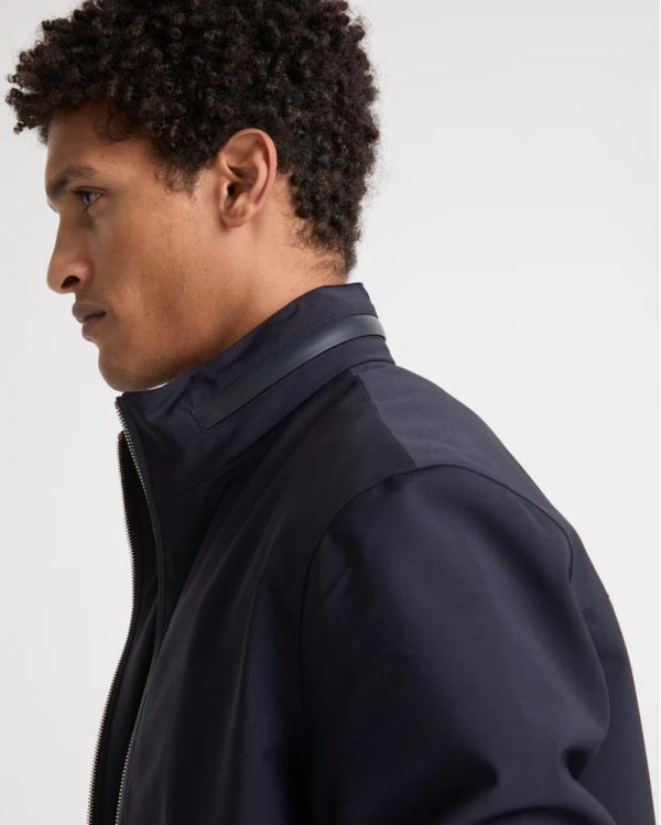 VESTE IMPERMÉABLE EN JERSEY BLEU FONCÉ