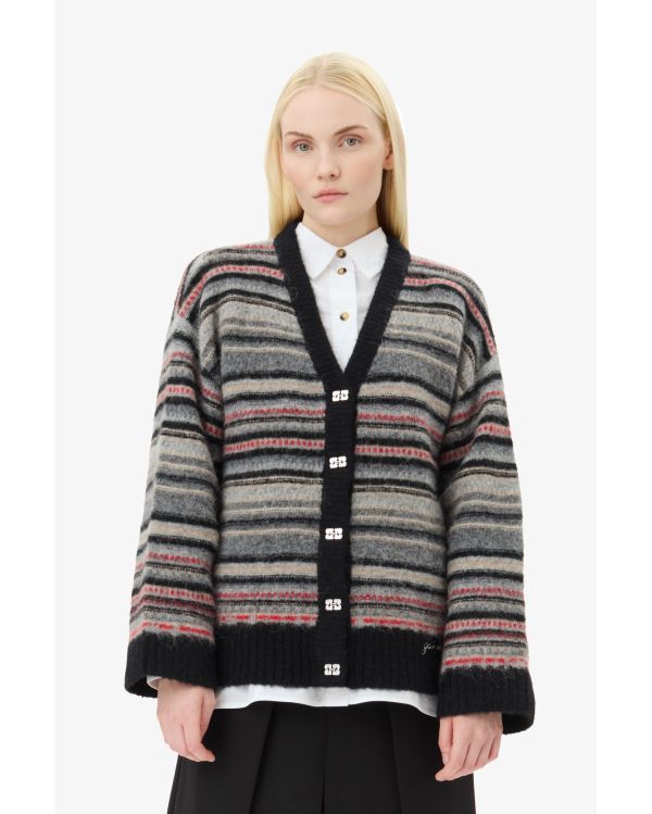 CARDIGAN STRIPE BOXY PHANTOM