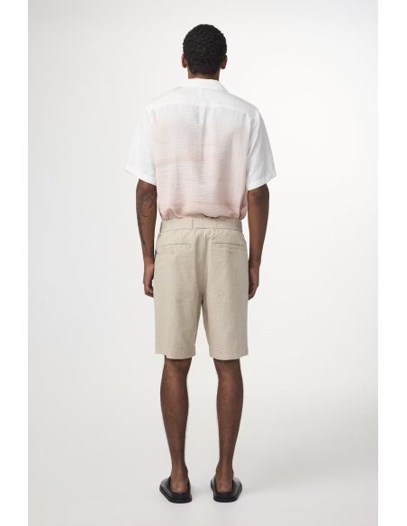SHORT BILLIE EN LIN MÉLANGÉ OATMEAL